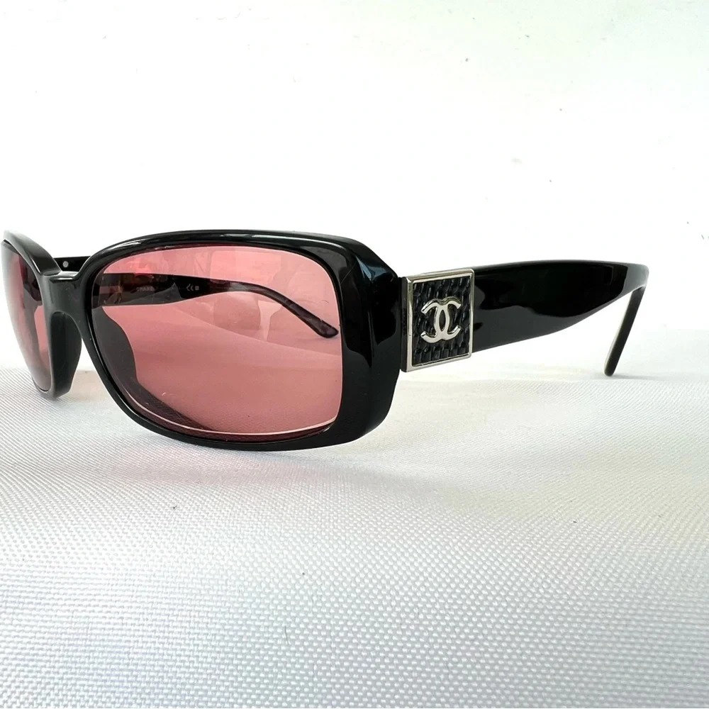 CHANEL 5115-Q c.501/87 Rectangle Curved Lens Black CC Frame Prescription Glasses